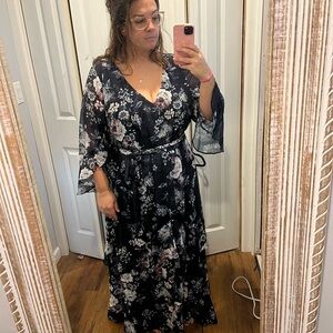 City Chic Navy Floral Maxi Dress
